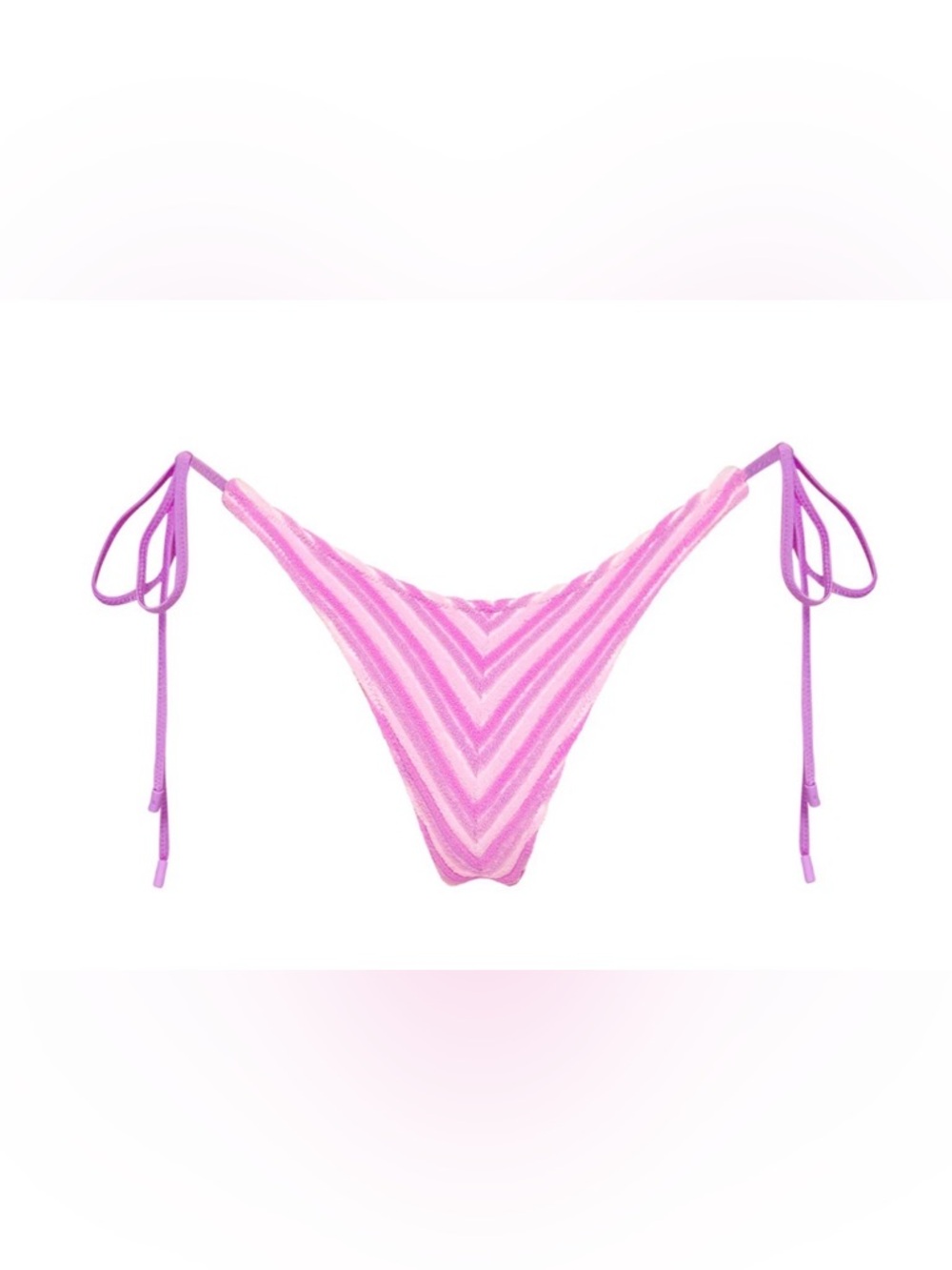 TRIANGL VINCA LOTUS TERRY TOWELLING TRIANGLE BIKINI CHEEKY BOTTOMS PINK STRIPE